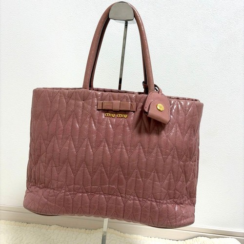 MIU MIU Matelasse Ribbon Bag Pink