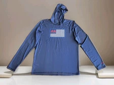 KUIU Men's Tech Hoodie Lightweight Navy Blue Sweatshirt UPF Flag Hunting Sz L