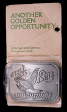 OD12151 *NOS* VINTAGE 1980 *REMINGTON* CANADA GOOSE BUCKLE UNUSED w/ PROMO CARD