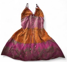 Vintage GUESS Jeans Pink and Orange Dress/Beach Cover Up Size Medium