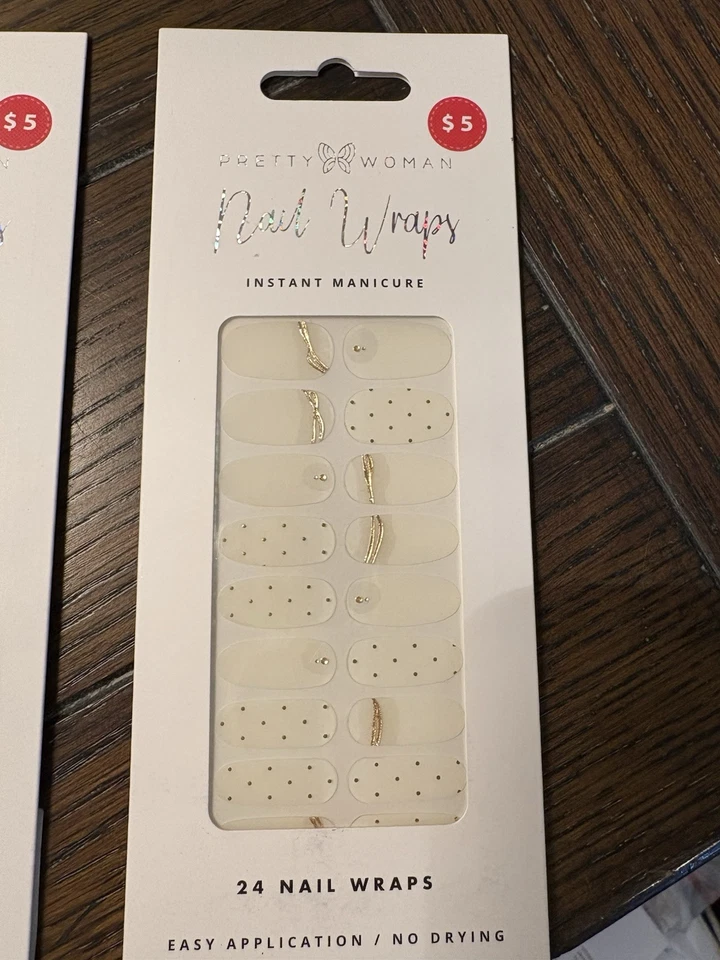 (2) Pretty Woman nail wraps manicure instantânea 24 unhas cada fácil aplicação - Imagem 3 de 3