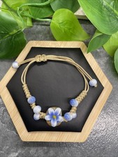 Unisex Ceramic Bead Bracelet Stackable Adjustable Tie 5-7  New Free Ship B254