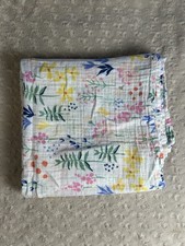Cloud Island Floral Baby Swaddle Blanket Wildflower Muslin Yellow Blue White