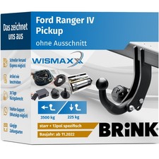ANHÄNGERKUPPLUNG für Ford Ranger IV ab 22 starr BRINK +13pol E-Satz BRINK