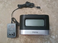 iHome IPL8BN Alarm Clock Radio Black Digital AM/FM Docking Station with Adapter