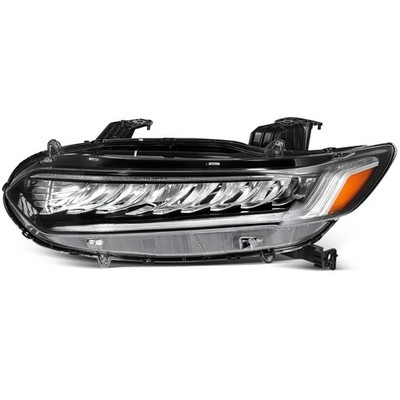 Full LED DRL Headlight w/Bulb For Honda Accord 2018-2021 Black Amber Left Side