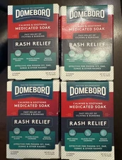 x4 Boxes Domeboro Medicated Soak Rash Eczema x12 Powder Packets Per Box EXP 2028