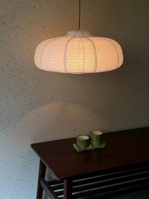 Hauyoora 22. 05inch Handmade Pumpkin Paper Large White Fold Ceiling Light Shade