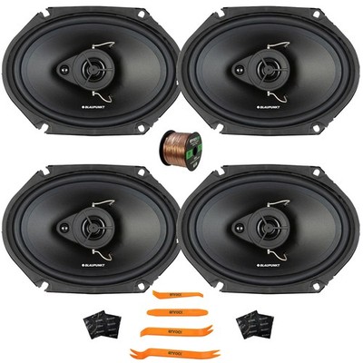 4x Blaupunkt BPS-E683 6x8'' 60W Car Audio Speakers w/Wire + 4x Speaker Deadening