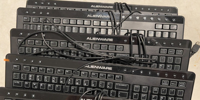 [LOT of 4] Dell Alienware SK-8165 Black Gaming Keyboard Wired USB
