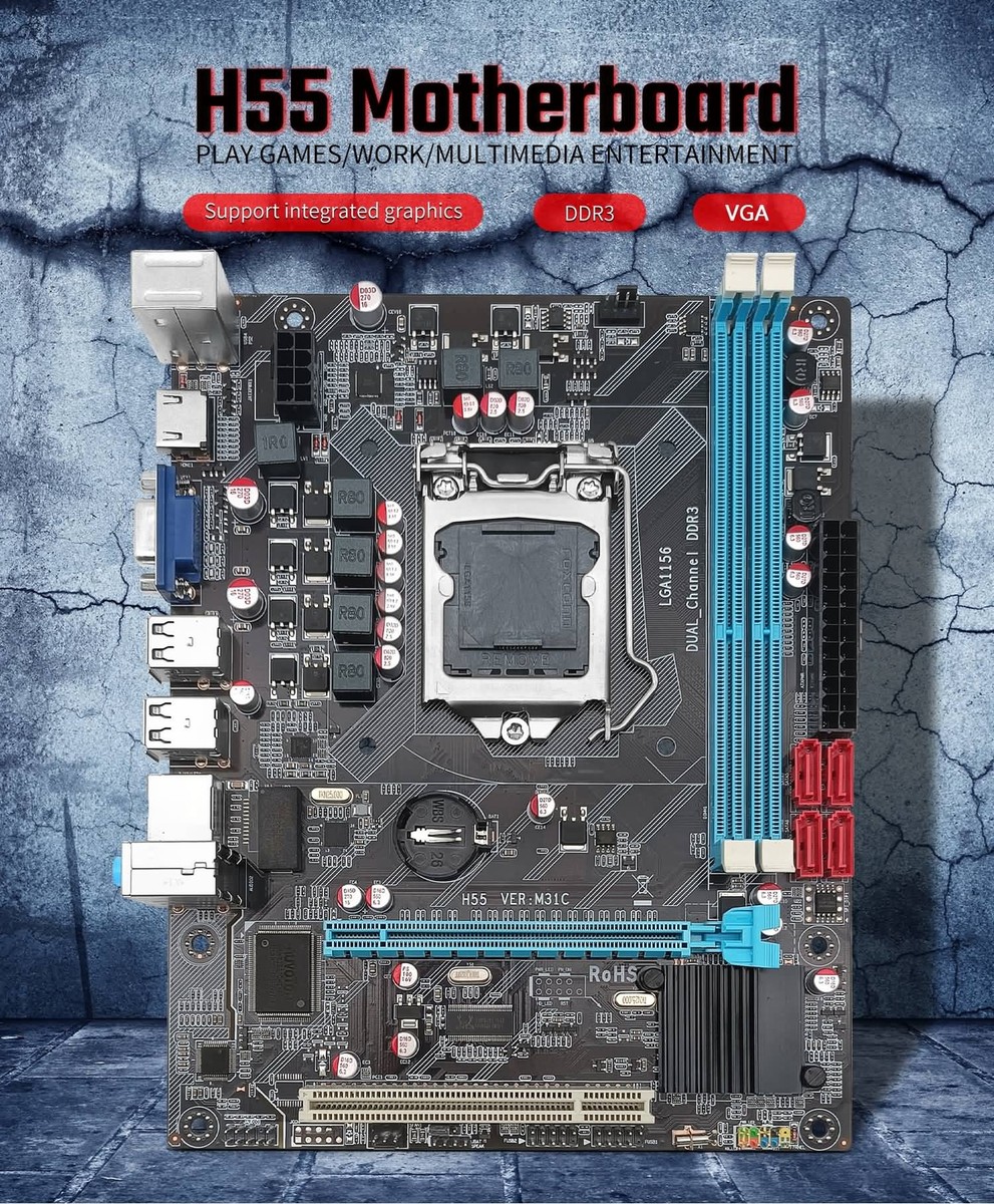 Lga 1156 Socket Powerx H55 Motherboard Lga1156 Mainboard H55 LGA