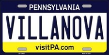 VILLANOVA PA STATE BACKGROUND METAL NOVELTY LICENSE PLATE TAG