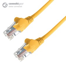 Image of 10m RJ45 CAT6 UTP Stranded Flush Moulded LS0H Network Cable - 24AWG - Yellow