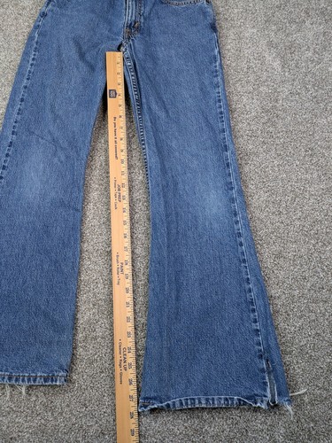 Vtg Levis Jeans Boys 16 Reg Blue Denim Distressed Torn Skater Black Batwing - Picture 12 of 12