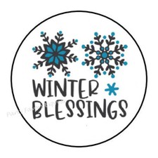 WINTER BLESSINGS CHRISTMAS ENVELOPE SEALS LABELS STICKERS PARTY FAVORS