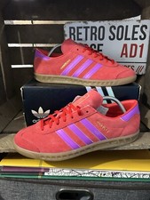 Adidas Originals Hamburg Trainers UK Size 10 Red Purple Suede 2024