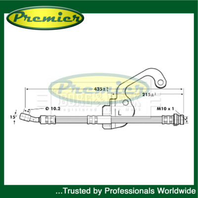 Premier Front Left Brake Hose Fits Hyundai Terracan 2.5 TD 2.9 CRDi 3.5