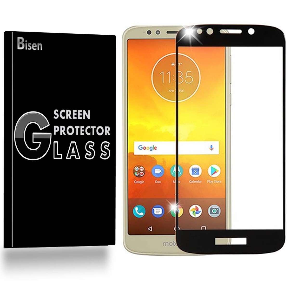 Motorola Moto E5 Cruise [BISEN] FULL COVER Tempered Glass Screen