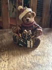 Vintage Teddy Bear Ornament Santa Hat & Sweater w/ Gifts — photo 1
