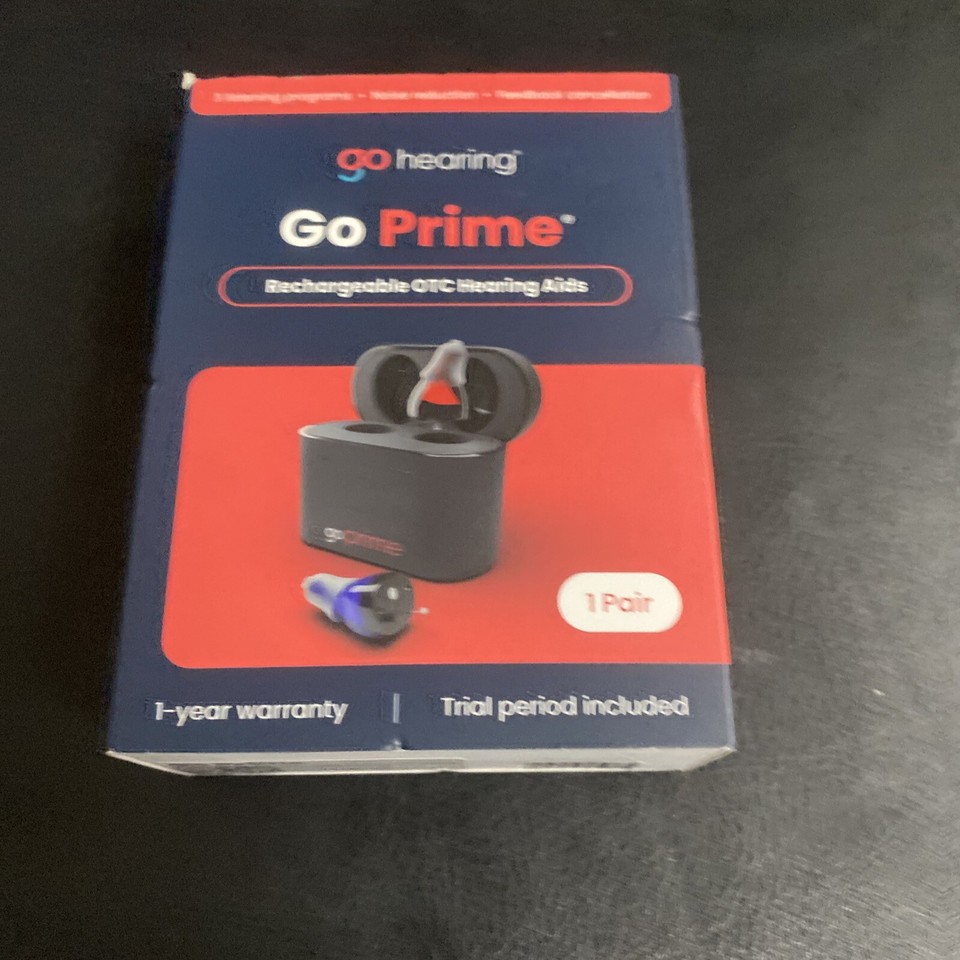 Go Hearing Go Prime Rechargeable OTC Hearing Aids with Charging