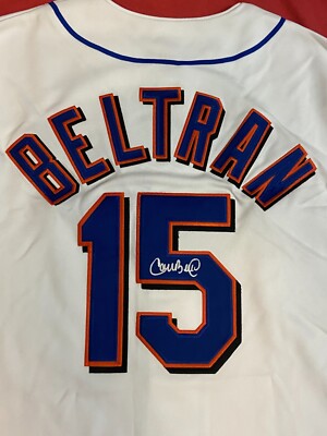 CARLOS BELTRAN AUTOGRAPHED SIGNED NEW YORK METS JERSEY #15 SIZE