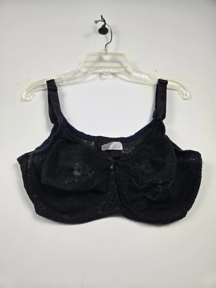 Sujetador Bali Mujer Talla 38D Negro Encaje Floral Ligeramente Imperfecto Cobertura Completa Foto 3 de 4