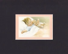 8X10" Matted Print Painting Art Picture, Bessie Pease Gutmann: Baby Sleeping