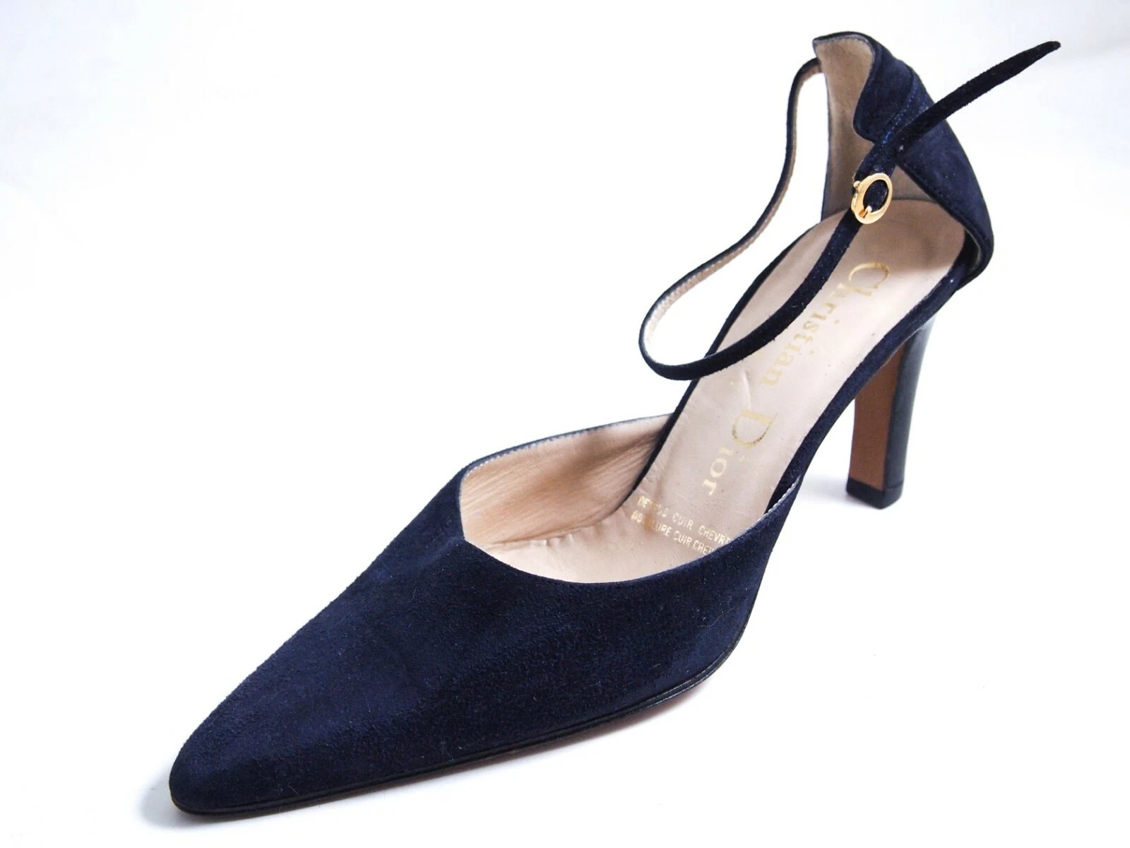 Escarpins à talons Christian Dior Med en daim bleu femmes taille US 5 EU 35,