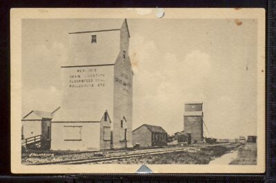 Elevators Magrath Alberta Canada Historic Old Photo