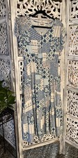 Women’s Bohemian Tiered Ruffle Hem With Side Pockets Dress Medium