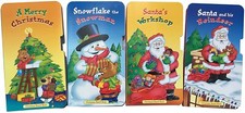4 Christmas Board Books. Santa Clause, Reindeer, Snowman, Christmas Tree