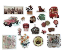 60 Paper Stickers Washi Vintage Images Scrapbooking Card Making Arts Crafts
