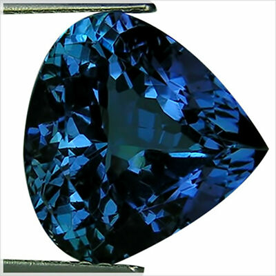 5.19 Ct IGI Certified Natural D Block Tanzanite AAA Violet Green Pear Cut