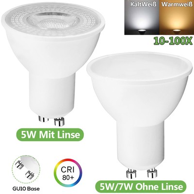 5x GU10 LED Spots 3W, Kaltweiß 6500K, 273 Lumen - Energiesparlampe, 30.000 Std. Lebensdauer