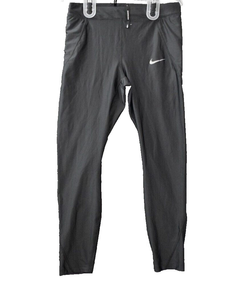 Nike Dri Fit Collant Running Giovanile Large Nero Bianco Swoosh Ragazze AT4233 010