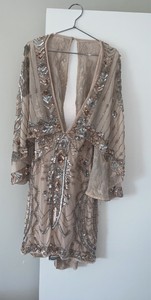 sequin cape dress
