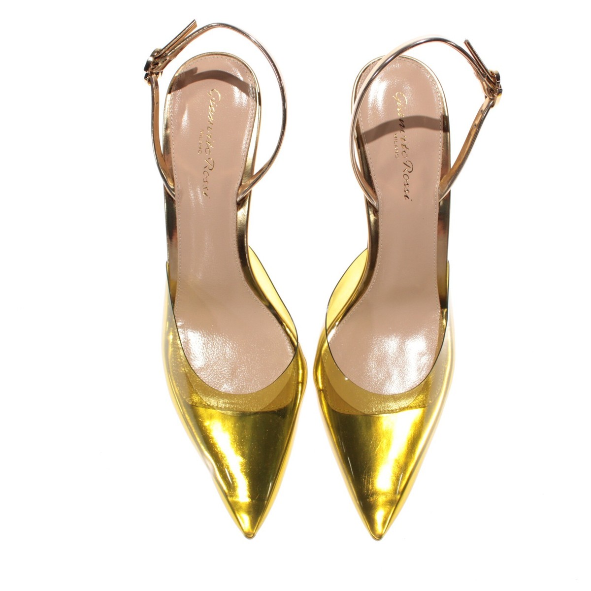 Gianvito Rossi NWB Acrylic/Metallic Heels Size 38.5 US 8.5