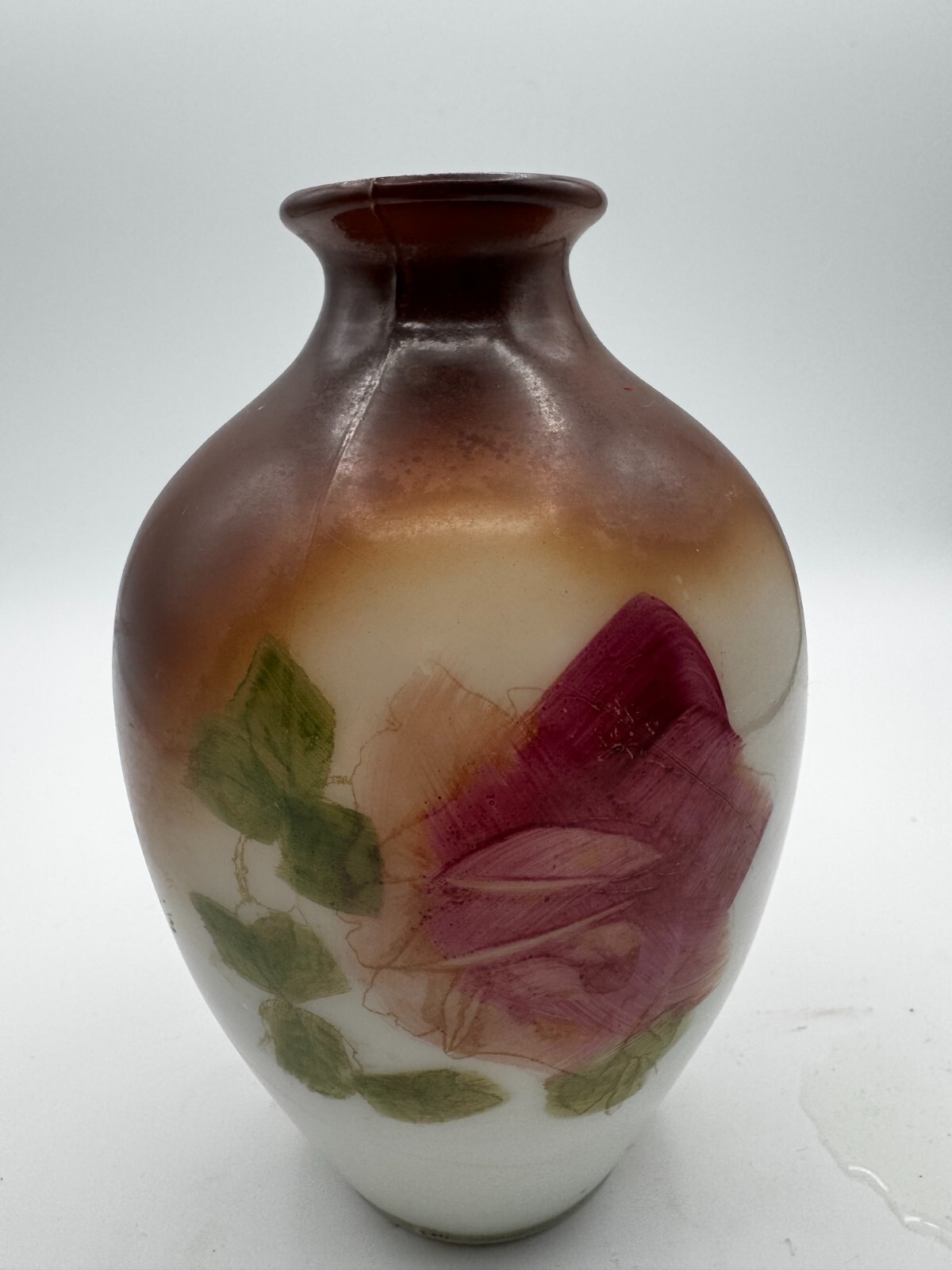 Vintage hand painted Rose Vase Unmarked