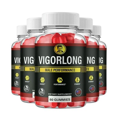 5-Pack VigorLong Gummies for Mens Health   Vigor Long Male Gummies - 300 Gummies