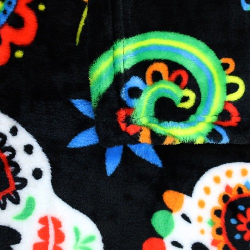 Sugar Skull Fiesta 50x60in Soft Plush Throw Blanket Day of Dead Bedroom Blanket - Picture 2 of 7