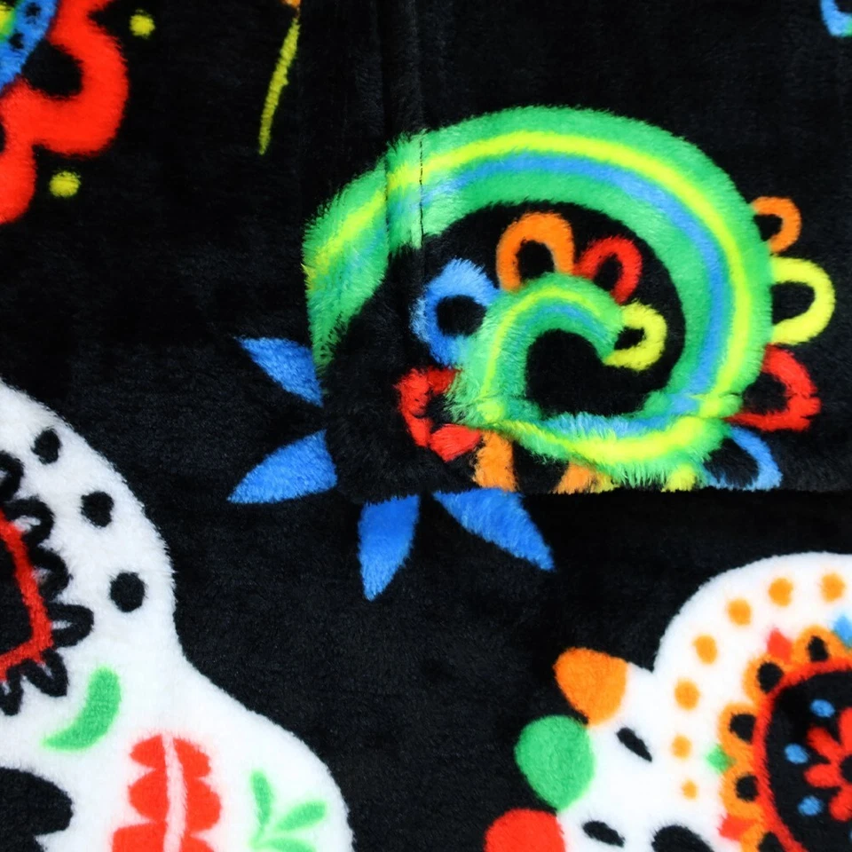 Sugar Skull Fiesta 50x60in Soft Plush Throw Blanket Halloween Sofa Bed Blanket - Image 2 of 4