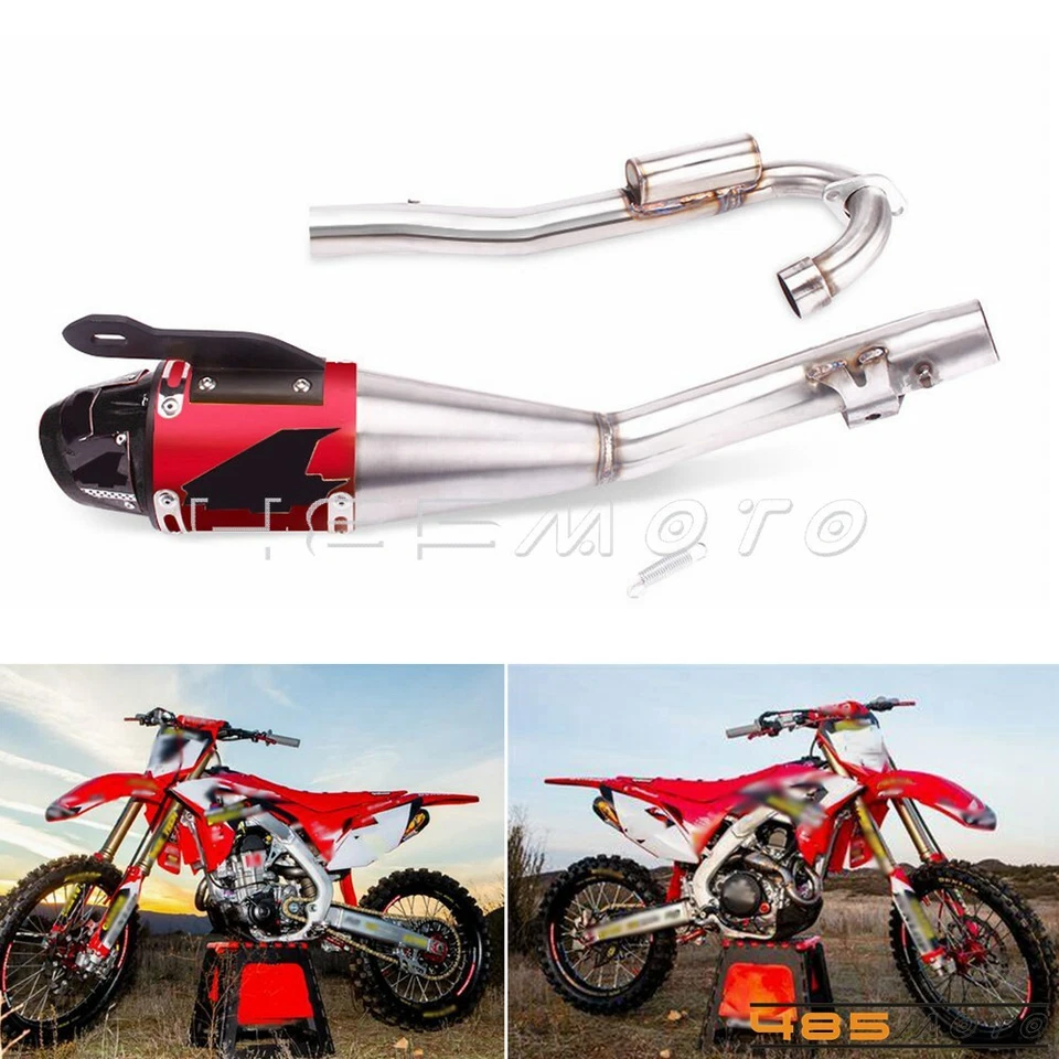 Sistema de escape silenciador completo tubo deslizable para Honda CRF230F 2008-2020 cromo Foto 2 de 4