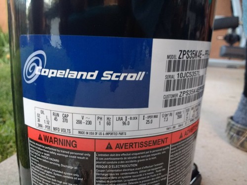 Copeland Scroll Compressor ZPS35K4E-PFV-830 - Picture 5 of 9
