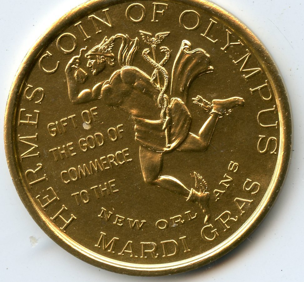 Mardi Gras Doubloon Hermes Coin of Olympus 1978 Aluminum Gold | eBay