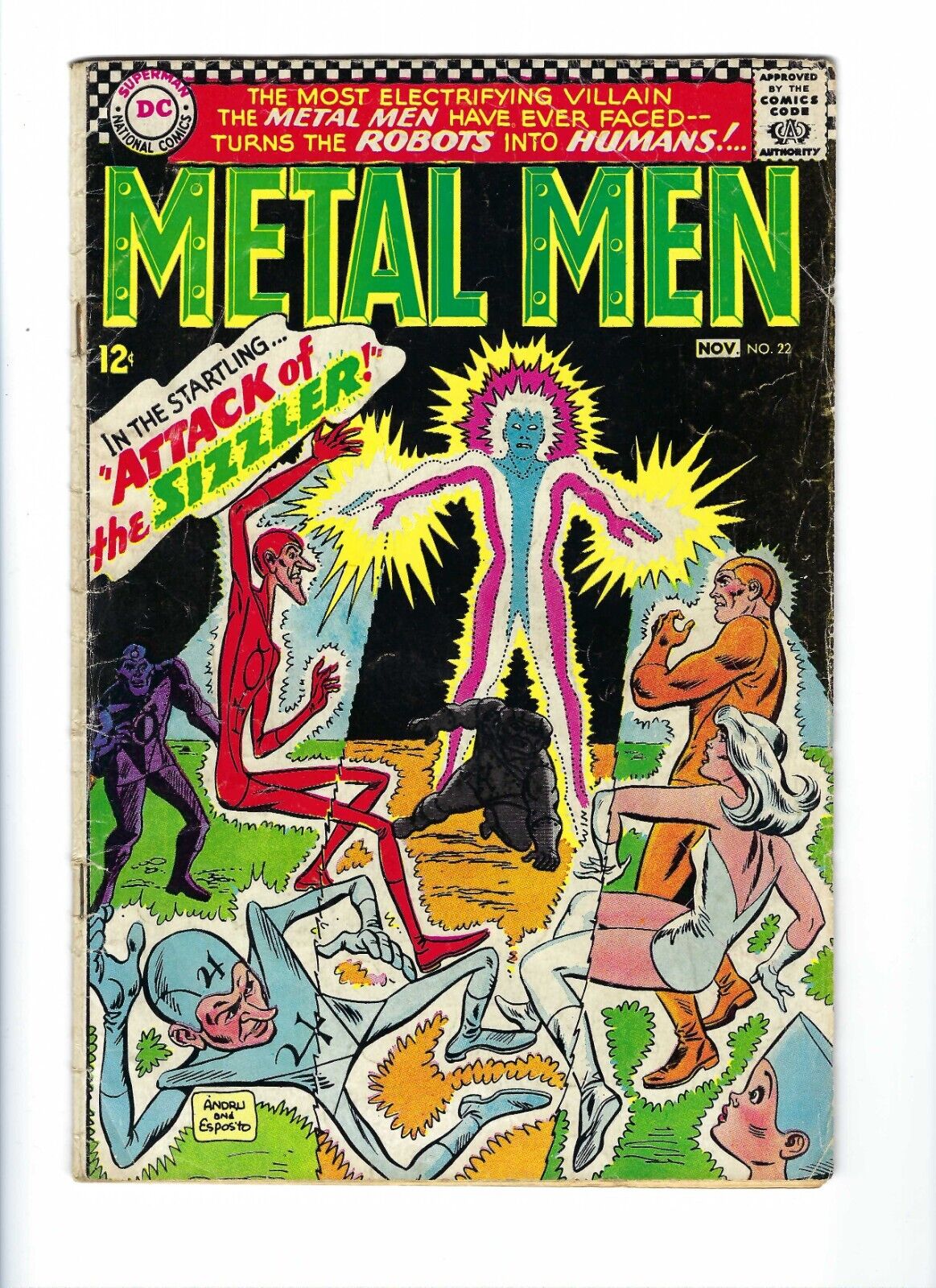 METAL MEN--ATTACK OF THE SIZZLER--No. 22--DC National Comics--November 1966