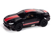 Auto World Xtraction SC410-1B 2015 Ford Mustang GT Black Red HO Scale Slot C