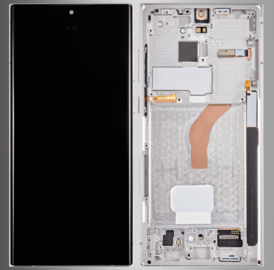 OEM Original Samsung Galaxy S22 Ultra 5G OLED Display White Frame