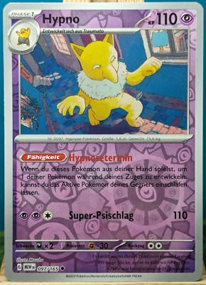 POKEMON - 151 - Hypno - 097/165 - REVERSE HOLO - deutsch