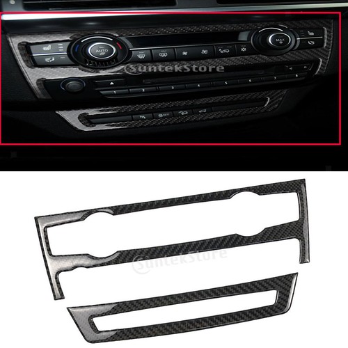 2x Carbon Fiber Control Panel Interior Trim For BMW e70 e71 X5 X6 2008