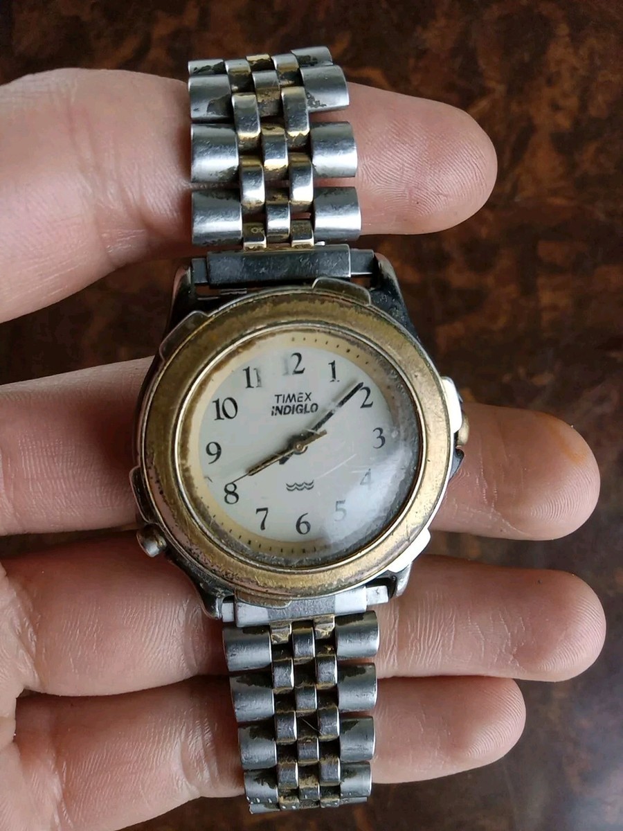 ビンテージ TIMEX INDIGLO アンティーク クォーツ A51 Vintage Timex Indiglo Quartz 376 MA Cell Watch - Black Gold